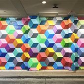 3-D Cube Multi-Color Mural - West Village