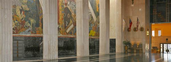 Fair Park - Hall of State - Mural in Great Hall, looking to entrance (3/18/2014 - Credits: Jan Thomas)
