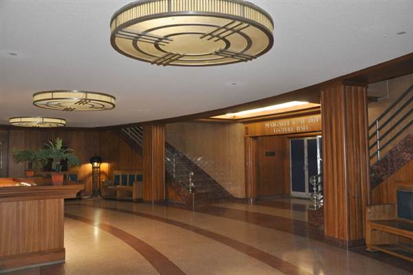 Fair Park - Hall of State - Downstairs, Lobby & auditorium entrance center-right (3/18/2014 - Credits: Jan Thomas)