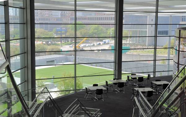 Winspear Opera House - 5th Floor looking out to Annette Strauss Artist Square (3/28/2011 - Credits: Jan Thomas)